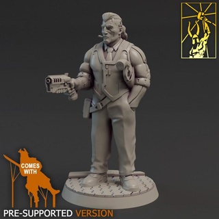 cyber forge cree detective rick blane titan miniatures Tabletop Characters & Creatures Store hero rpg space boardgame police officer 3d print model - Mito3D