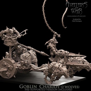 goblin chariot avatars war Toys & Games Tabletop Characters Creatures Fantasy Universe Board 3D Printable Terrain dragons dungeons fantasy mini old school warhammer wolf miniature age arena supports wargame dnd 9th aos ttrpg kow presupported pre-supported supported pg ninth deathmatch aow avatarsofwar 3d print model - Mito3D