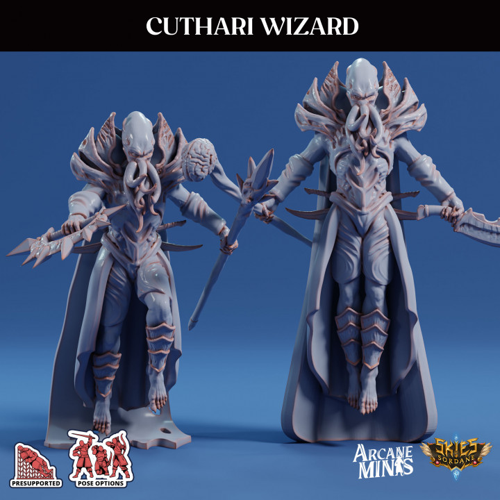 Kuthari sihirbaz gizemli minis zırh beyinler Ejderha ejderhalar Zindanlar rol yapma rpg büyü bıçaklar Steampunk Personel kristal büyücü uçan zihin Kılıçlar yüzer zindan d 28mm dnd 35mm 32mm illithid 5e akıl hastası mind flayer önceden desteklenen pre supported Arcanapunk magipunk Magitech Sordane destekli gökyüzü sordalit 3D print model - Mito3D