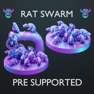 rat swarm - pre supported tom's twisted tavern Toys & Games Tabletop Characters Creatures Fantasy Universe Board beast fantasy lion companion miniature mouse tabletop summon jaws frost sewer gloomhaven 5e swamp ally frosthaven gloom 3d print model - Mito3D
