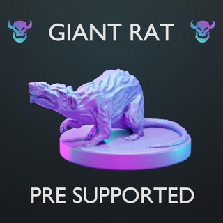 giant rat - pre supported tom's twisted tavern Toys & Games Tabletop Characters Creatures Fantasy Universe Board beast fantasy lion companion miniature mouse tabletop summon jaws frost sewer gloomhaven 5e swamp ally frosthaven gloom 3d print model - Mito3D
