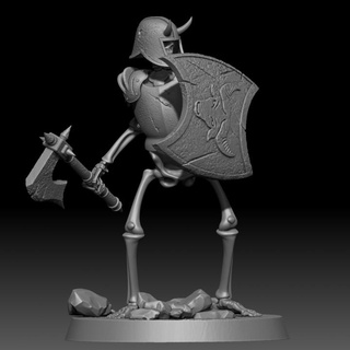 skeleton-heavy-fighter3 postmortemnihiliest Toys & Games Tabletop Characters Creatures Fantasy Universe Board army fantasy fighter skeleton undead d&d 3d print model - Mito3D