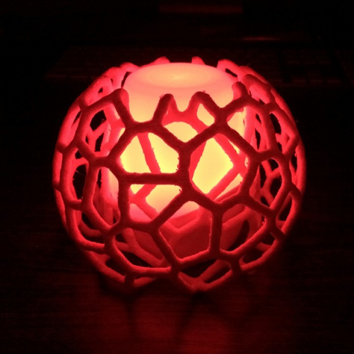 voronoi coperchio luce lampada giardino 3D print model - Mito3D