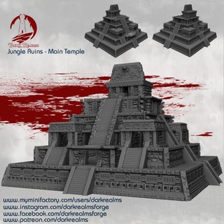 dark realms jungle ruins main temple forge Toys & Games Tabletop Characters Creatures Fantasy Universe Board Store 3D Printable Terrain aztec mayan amazon inca lizardmen 3d print model - Mito3D