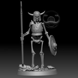skeleton heavy spearman 3 postmortemnihiliest Toys & Games Tabletop Characters Creatures Fantasy Universe Board army fantasy undead d&d 3d print model - Mito3D