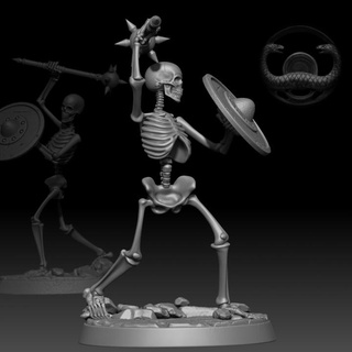 squelette lumière combattant 1 post mortemnihilest jouets Jeux table personnages créatures fantaisie univers planche armée Mort vivant 3d print model - Mito3D