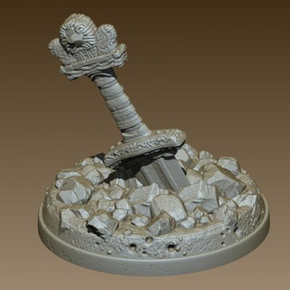 épée enterré champ bataille petit jouets Jeux table personnages créatures fantaisie univers planche boutique 3D imprimable terrain manipuler viking lame 3d print model - Mito3D