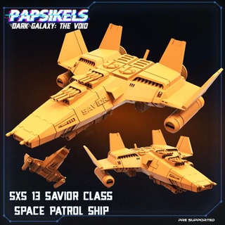 dark galaxy void - sxs 13 savior class space patrol ship papsikels miniatures Toys & Games Tabletop Characters Creatures Sci-Fi Universe Board Store spaceship 3d print model - Mito3D