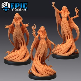 nightmare ghost set lady white female undead spirit wraith specter epic-miniatures Toys & Games Tabletop Characters Creatures Fantasy Universe Board Store fantasy girl medieval monster rpg warhammer woman magic sla witch death dead enemy tabletop angry dungeon night dnd sorceress pathfinder npc pre-supported supported pre 3d print model - Mito3D