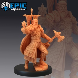 warpriest holy sign warrior priest war hero paladin champion light epic-miniatures Toys & Games Tabletop Characters Creatures Fantasy Universe Board Store fantasy medieval monster rpg star warhammer sla hammer enemy tabletop dungeon dnd pathfinder npc pre-supported supported pre 3d print model - Mito3D