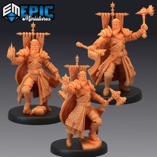 warpriest set warrior priest war hero paladin champion light epic-miniatures Toys & Games Tabletop Characters Creatures Fantasy Universe Board ball fantasy medieval monster rpg star warhammer fire sign sla hammer enemy holy tabletop dungeon fireball dnd pathfinder npc pre-supported supported pre 3d print model - Mito3D