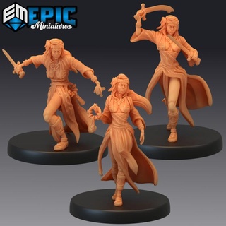 vampire huntress set female undead hunter monster killer epic-miniatures Toys & Games Tabletop Characters Creatures Fantasy Universe Board Store fantasy girl medieval rpg sword warhammer woman sla enemy tabletop dungeon dnd pathfinder npc pre-supported supported pre 3d print model - Mito3D