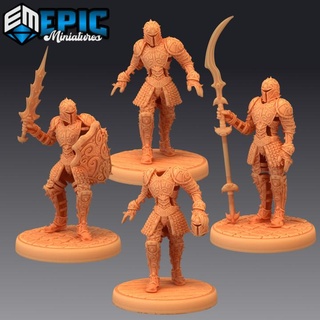 animated armor set cursed castle guard ghost possessed equipment dark gear decoration epic-miniatures Toys & Games Tabletop Characters Creatures Fantasy Universe Board Store fantasy medieval monster rpg spear sword warhammer weapon sla enemy tabletop dungeon dnd lance pathfinder npc pre-supported supported pre 3d print model - Mito3D