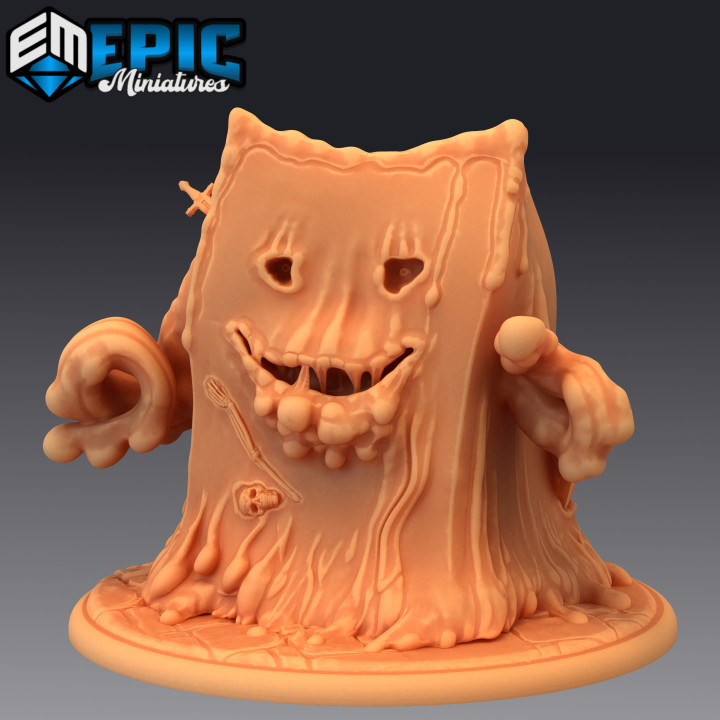 cube slime monster gelatinous pudding classic creature epic-miniatures Toys & Games Tabletop Characters Creatures Fantasy Universe Board Store black fantasy medieval rpg warhammer sla enemy tabletop dungeon dnd pathfinder npc pre-supported supported pre 3D print model - Mito3D