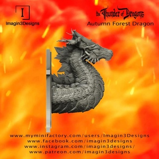 pre supported autumn forest dragon imagin3designs Tabletop Characters & Creatures Fantasy Universe Store Fan Art Busts bust creature detailed fantasy painting resin multipart pre-supported thethunderofdragons forestdragon 3d print model - Mito3D