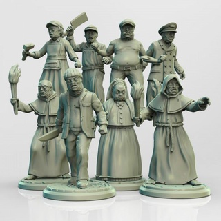 innsmouth investigators - hybrids adaevy creations Toys & Games Tabletop Characters Creatures Fantasy Universe Board Store wargames tabletop cthulhu lovecraft hydra deepone dagon 3d print model - Mito3D