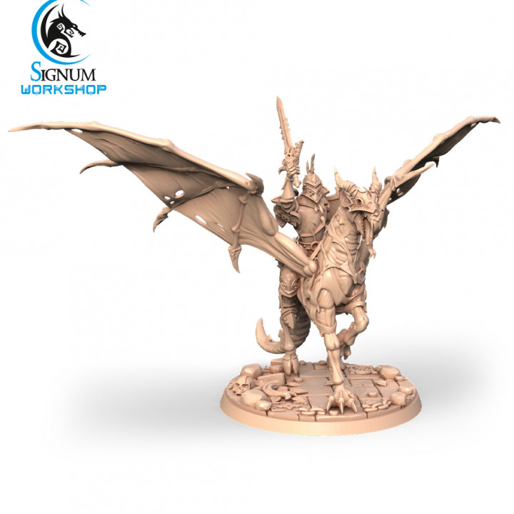 tadvor knight bloody skies signum workshop dungeons fantasy mini miniatures undead horse death flying dead tabletop cavalry rider ttrpg presupported 3D print model - Mito3D