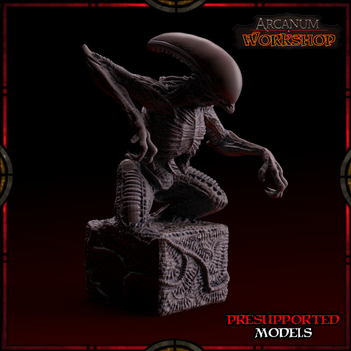 alien statuette arcanum workshop Fan Art Tabletop Characters & Creatures Sci-Fi Universe creature model monster tabletop xenomorph 3D print model - Mito3D