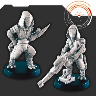 sci-fi assassins support-free evan carothers  Toys & Games Tabletop Tabletop Characters & Creatures Sci-Fi Universe Tabletop Tabletop Characters & Creatures Board Games Tabletop Store sci-fi support-free supportless assassin  3d print model - Mito3D