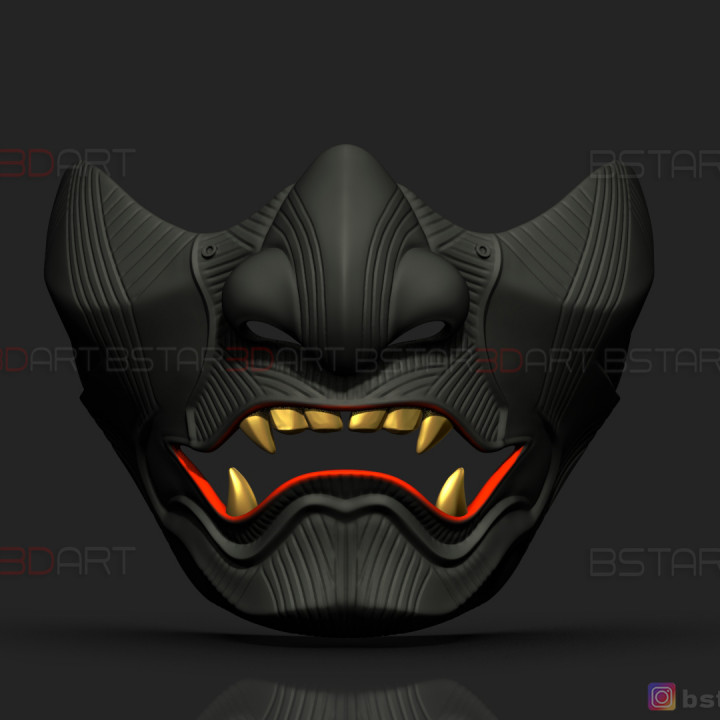 oni japanese mask 3dpropsdesigns Props & Cosplay Masks and Helmets Store devil-mask hannya-mask japan-mask halloween-mask horror-mask oni-mask ghost-of-tsushima-mask ghost-of-tsushima samurai-mask ghost-mask monster-mask sakai-mask halloweencosplay onijapanesemask hannyacovidmask sakaimask sakai 3D print model - Mito3D