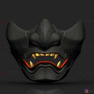 oni japonés máscara 3dpropsdesigns accesorios cosplay mascaras cascos Tienda devil mask hannya japan halloween horror ghost of tsushima samurai monster sakai halloweencosplay onjapanesmascarilla hannyacovidmask sakamask 3d print model - Mito3D