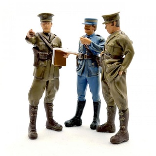 wwi aliado oficiais pacote Alphonse marcel brinquedos jogos Educação história tampo mesa personagens criaturas borda loja exército soldado guerra Policial 3d print model - Mito3D