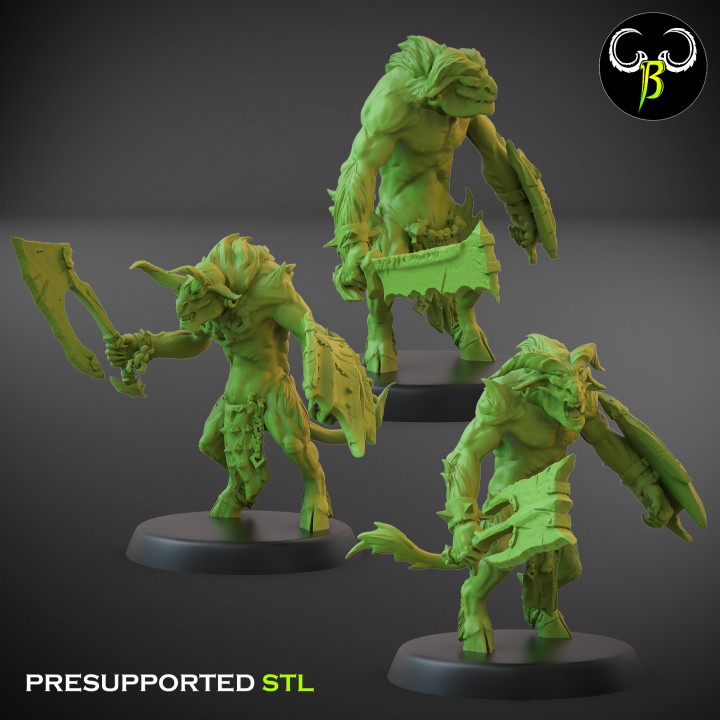 brutal asaltante proteger conjunto creación bestias arcilla juguetes juegos mesa caracteres criaturas fantasía universo tablero Tienda demonio bestia cabra juego guerra caos 3D print model - Mito3D