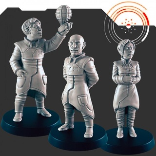 sci fi umano scienziati npcs support free evan carothers giocattoli Giochi tavolo personaggi creature Sci Fi universo tavola negozio scienziato supporto npc 3d print model - Mito3D