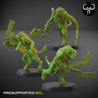 brutal raider dual weapons set b claybeastcreation Toys & Games Tabletop Characters Creatures Fantasy Universe Board Store demon beast fantasy goat wargame chaos 3d print model - Mito3D