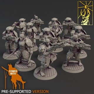 cyber forge anniversary supaku militia titan miniatures Toys & Games Tabletop Characters Creatures Sci-Fi Universe Board Store city sci-fi trooper unit force rifle order special police 3d print model - Mito3D