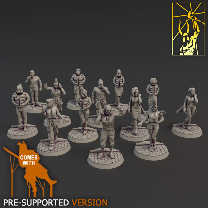 cyber forger anniversaire Titan ville ressortissants miniatures jouets Jeux table personnages créatures Sci univers planche boutique punk sci civil foule spectateur passants 3D print model - Mito3D