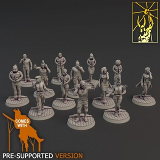 cyber forge anniversary titan city citizens miniatures Toys & Games Tabletop Characters Creatures Sci-Fi Universe Board Store people punk sci-fi civil mob bystander crowd bystanders 3d print model - Mito3D