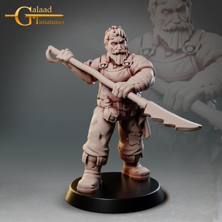 fisherman 02 galaad miniatures Toys & Games Tabletop Characters Creatures Fantasy Universe Board dragon pirate roleplay miniature tabletop dungeon patreon crew 3d print model - Mito3D