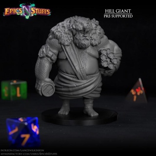 hill giant miniature - pre-supported epics n stuffs Toys & Games Tabletop Characters Creatures Fantasy Universe Board Store boss dragons dungeons fantasy rpg character enemy boardgame tabletop adventure dnd pathfinder npc 5e epicsnstuffs 3d print model - Mito3D