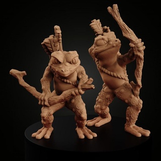 frogfolk archers miniforge  Toys & Games Tabletop Tabletop Characters & Creatures Fantasy Universe Tabletop Tabletop Characters & Creatures Board Games Tabletop archer arrow support miniature bow frog toad quiver frogfolk miniforge  3d print model - Mito3D