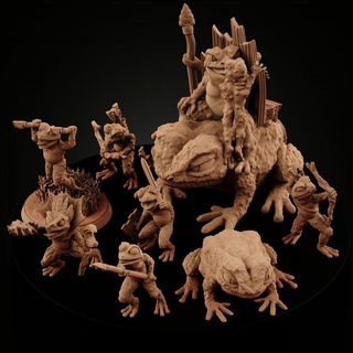 kurbağa halkı tamamlayınız Toplamak mini forge oyuncaklar oyunlar masaüstü karakterler yaratıklar fantezi Evren yazı tahtası okçu kral Ayarlamak karakurbağası kılıç ustası mızrakçı 3d print model - Mito3D