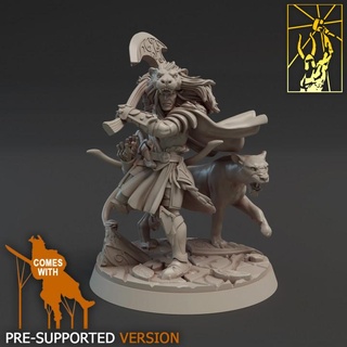 highborn elves nature protector titan forge miniatures Toys & Games Tabletop Characters Creatures Fantasy Universe Board Store axe elf fantasy forest lion rpg white high noble wargame 3d print model - Mito3D