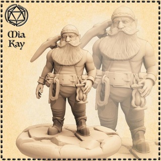 dwarf miner mia kay Toys & Games Tabletop Characters Creatures Fantasy Universe Board dragons dungeons fantasy game gaming mini rpg miniature tabletop dnd townsfolk 3d print model - Mito3D