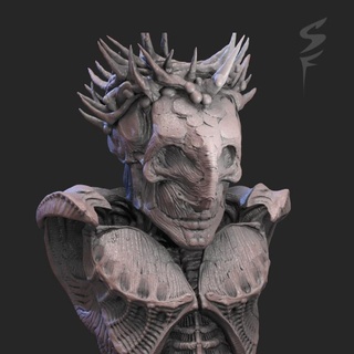 rei espinhos fracasso fábrica surreal tampo mesa personagens criaturas fantasia universo loja ventilador arte bustos demônio monstro Morto vivo 3d print model - Mito3D