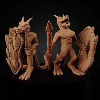 escudo dragón kobolds miniforge juguetes juegos mesa caracteres criaturas fantasía universo tablero dragones mazmorras monstruo reptil pequeña dnd kobold 3d print model - Mito3D