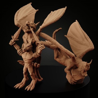 kobold urds miniforge Toys & Games Tabletop Characters Creatures Fantasy Universe Board dragons dungeons reptile flying monsters dnd kobolds 3d print model - Mito3D