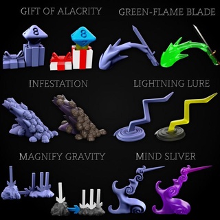 level 1 spells cantrips additional books 2 miniforge Toys & Games Tabletop accessories Characters Creatures Fantasy Universe Board gift gravity green magic blade mind flame lightning spell dnd effects lure magnify sliver infestation alacrity 3d print model - Mito3D