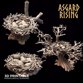 set nests eggs modular pre-supported asgard rising miniatures Toys & Games Tabletop accessories Characters Creatures Fantasy Universe Board big bird egg nest griffin griffins 3d print model - Mito3D