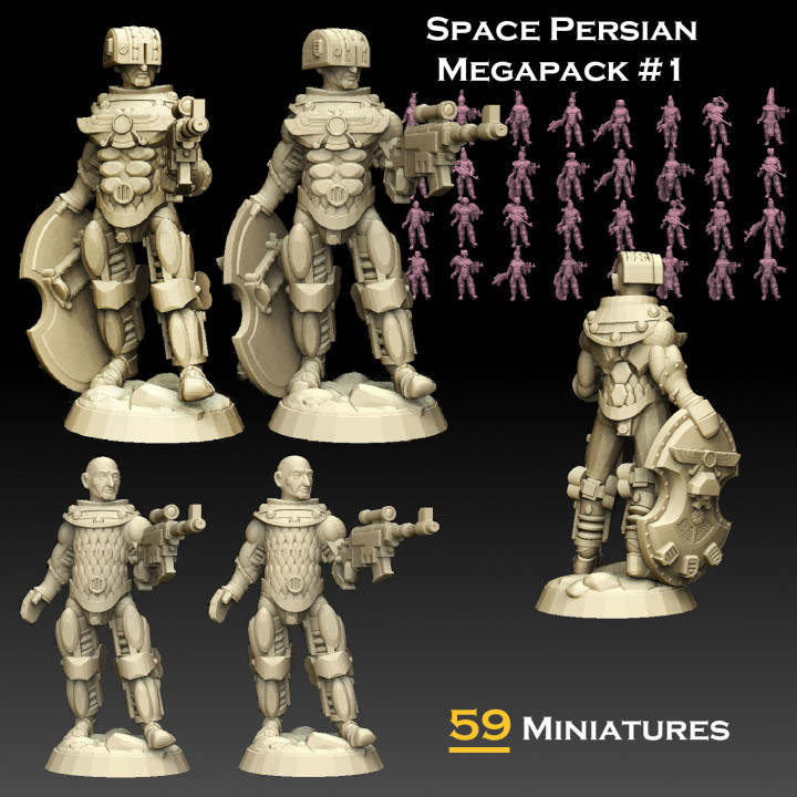 space persian megapack 1 sharedog miniatures Toys & Games Tabletop Characters Creatures Fantasy Universe Board Store 40k barbarian greek warhammer warrior imperial scifi thunder infantry immortal dredd spacemarine techno imperialguard persia 3D print model - Mito3D