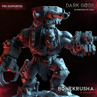 bonekrusha - dark gods eternal jaydon hill Toys & Games Tabletop Characters Creatures Sci-Fi Universe Board Store 40k orc ork sci-fi tank bigboss 60mm 80mm sci fi warboss ghazghkull 3d print model - Mito3D