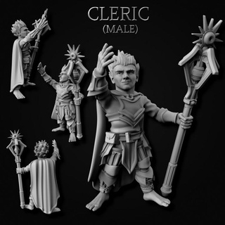 gnome clerics male + female miniforge Toys & Games Tabletop Characters Creatures Fantasy Universe Board dungeons miniature pc dnd cleric gnomes presupported 3d print model - Mito3D