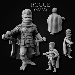 gnome rogues male + female miniforge Toys & Games Tabletop Characters Creatures Fantasy Universe Board dungeons character rogue dnd gnomes presupported 3d print model - Mito3D