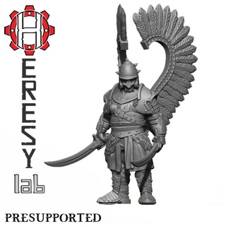 heresylab - ax071 syn marek winged hussar twin sabres amber husaria axia citizens old world Toys & Games Tabletop Characters Creatures Fantasy Universe Board Store fantasy fighter wargaming warhammer warrior character dungeonsanddragons frostgrave mordheim npc warband oldworld kislev citizensoftheoldworld amberhusaria 3d print model - Mito3D