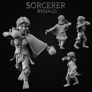 gnome sorcerers male + female miniforge Toys & Games Tabletop Characters Creatures Fantasy Universe Board dungeons character miniature pc dnd sorcerer gnomes presupported 3d print model - Mito3D