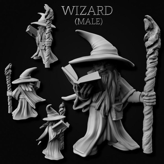 gnome wizards male + female miniforge Toys & Games Tabletop Characters Creatures Fantasy Universe Board dungeons character wizard pc dnd halfling gnomes 3d print model - Mito3D